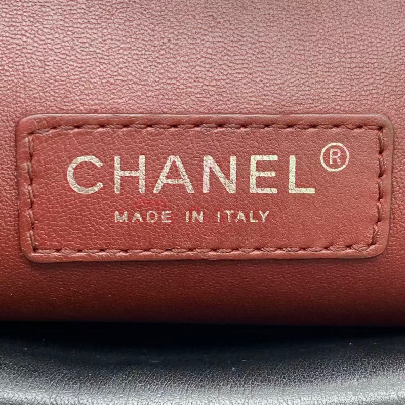 二手Chanel香奈兒黑銀牛皮購物袋，射22開-19