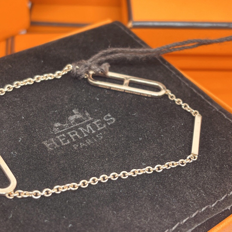 hermes 愛馬仕 玫瑰金 豬鼻子 手鍊，sh號，腕周15cm內都🉑️-1