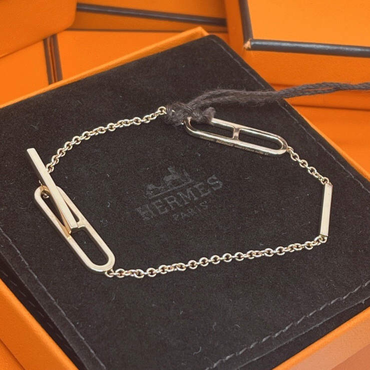 hermes 愛馬仕 玫瑰金 豬鼻子 手鍊，sh號，腕周15cm內都🉑️-4