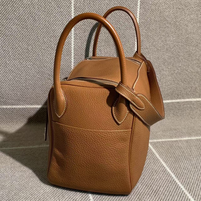Hermes愛馬仕 lindy30 金棕色 tc皮 銀扣 T刻-6