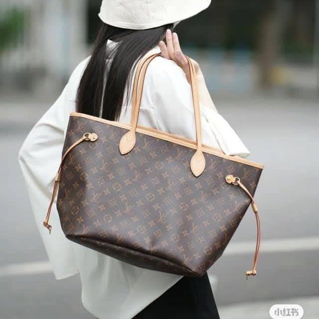 LV Neverfull MM 🌈現品實拍🌈中款 老花  托特包 ~二手約88成新-4