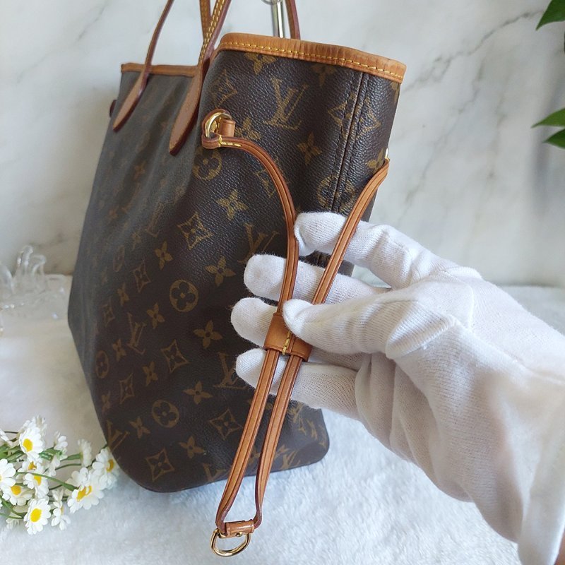 LV Neverfull MM 🌈現品實拍🌈中款 老花  托特包 ~二手約88成新-15