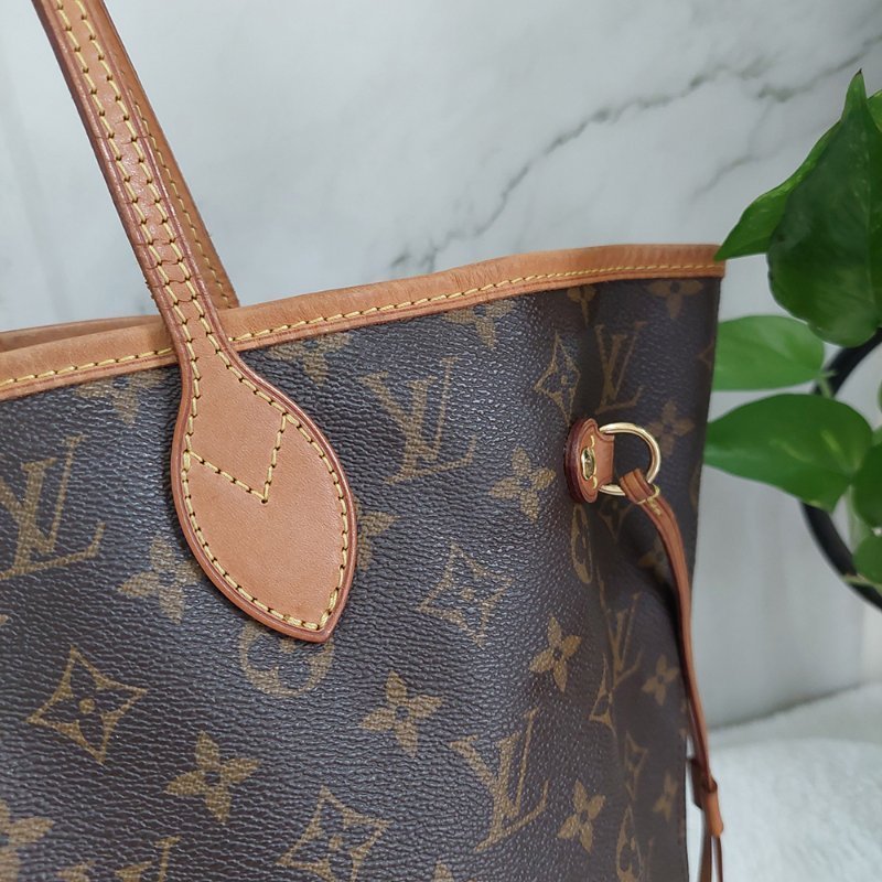 LV Neverfull MM 🌈現品實拍🌈中款 老花  托特包 ~二手約88成新-16