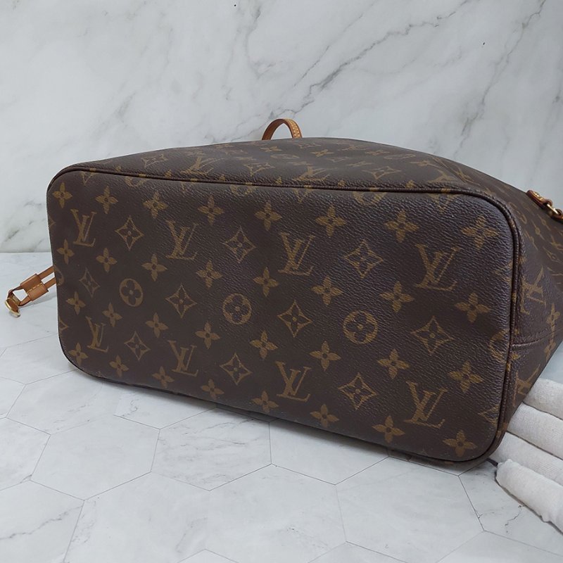 LV Neverfull MM 🌈現品實拍🌈中款 老花  托特包 ~二手約88成新-21