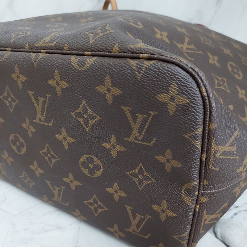 LV Neverfull MM 🌈現品實拍🌈中款 老花  托特包 ~二手約88成新-23