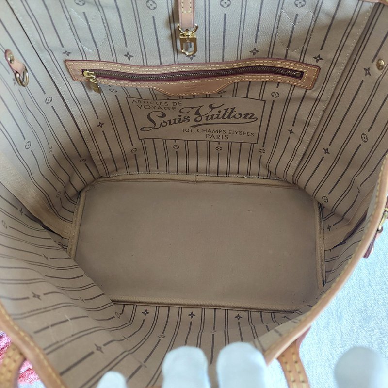 LV Neverfull MM 🌈現品實拍🌈中款 老花  托特包 ~二手約88成新-39