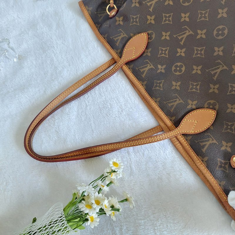 LV Neverfull MM 🌈現品實拍🌈中款 老花  托特包 ~二手約88成新-44