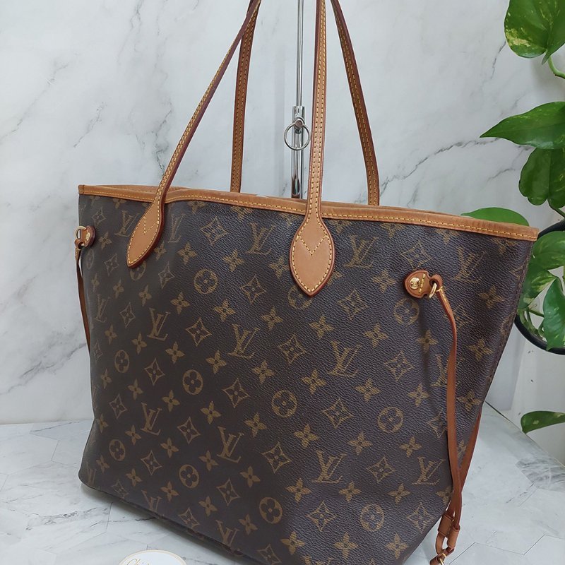 LV Neverfull MM 🌈現品實拍🌈中款 老花  托特包 ~二手約88成新-62