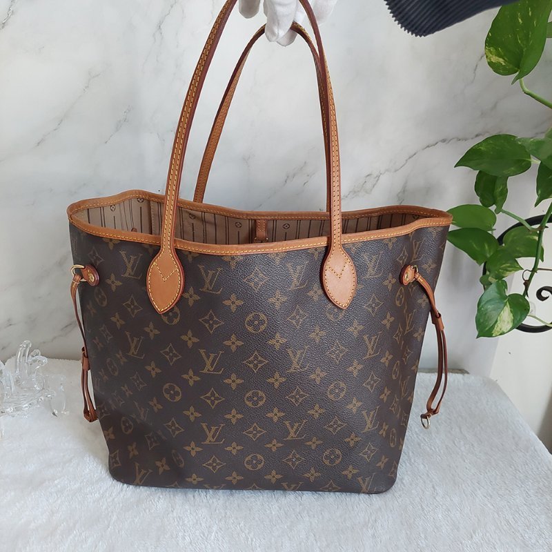 LV Neverfull MM 🌈現品實拍🌈中款 老花  托特包 ~二手約88成新-64