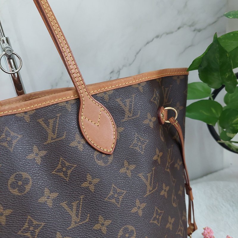 LV Neverfull MM 🌈現品實拍🌈中款 老花  托特包 ~二手約88成新-72