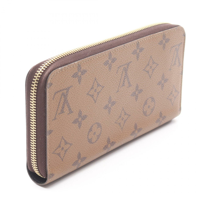 路易威登 Zippy around 長版皮夾 M82444 Monogram Reverse 帆布 棕色 二手-1