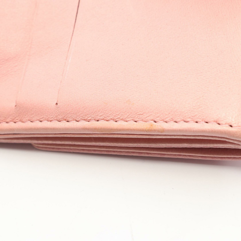 香奈兒 COCO 標誌雙面錢包，粉紅色小牛皮，金色五金，二手，女士，CC 標誌-6