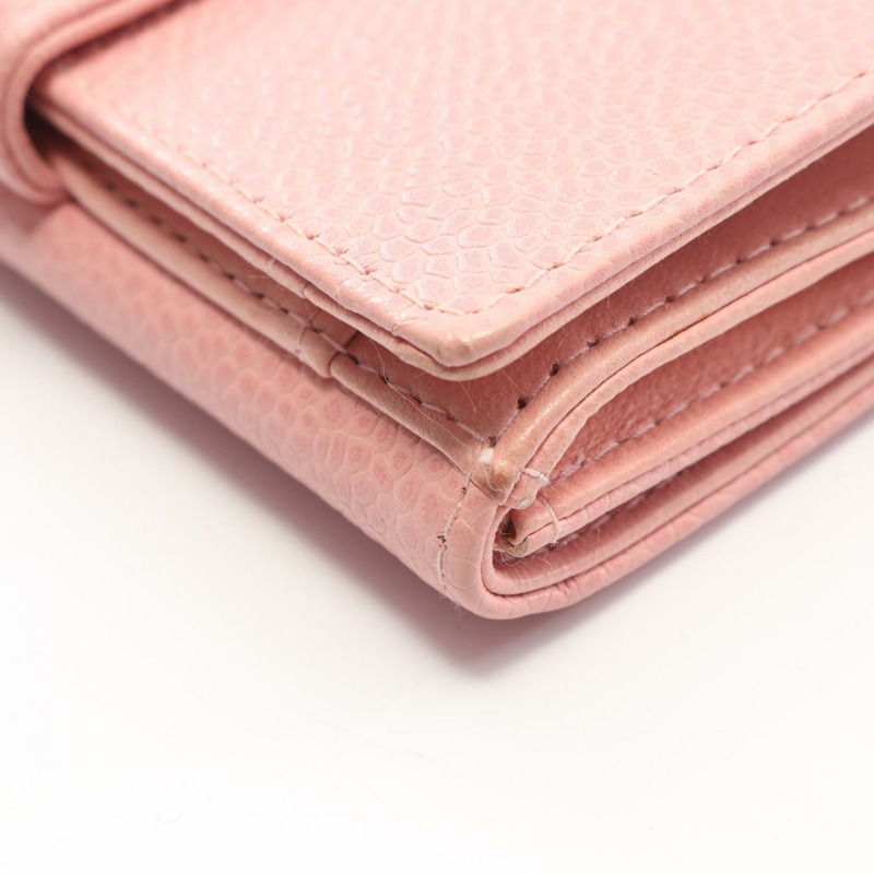 香奈兒 COCO 標誌雙面錢包，粉紅色小牛皮，金色五金，二手，女士，CC 標誌-7