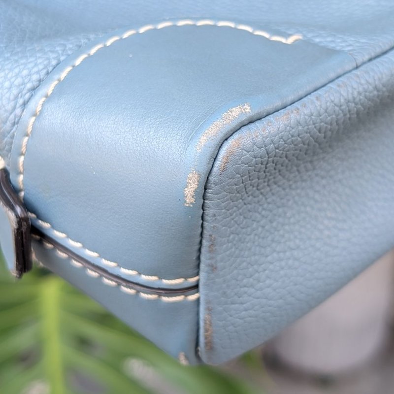 CHLOE mini DARA 編織提把小牛皮兩用包-藍-12