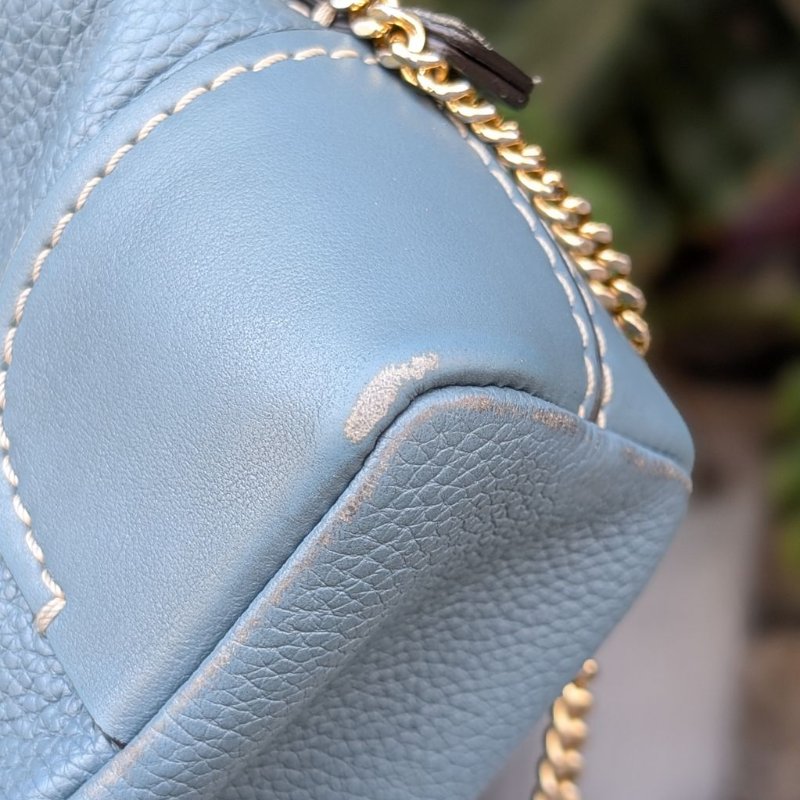 CHLOE mini DARA 編織提把小牛皮兩用包-藍-13