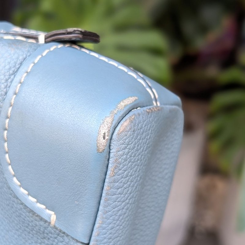 CHLOE mini DARA 編織提把小牛皮兩用包-藍-15