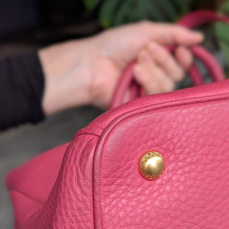 Prada Vitello Daino Tote 桃粉色三用包-11