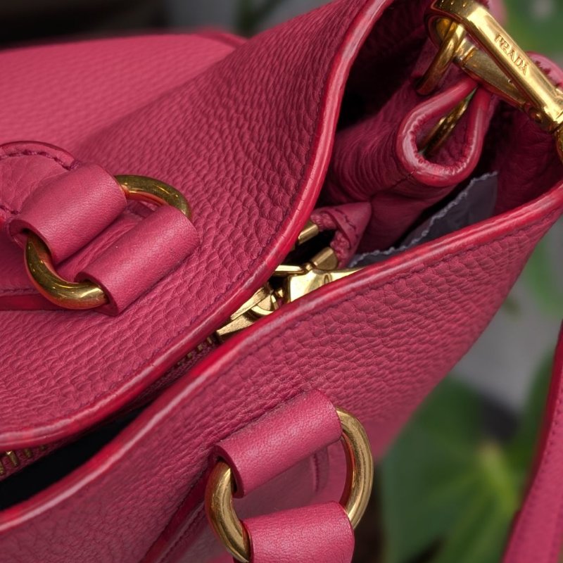 Prada Vitello Daino Tote 桃粉色三用包-15