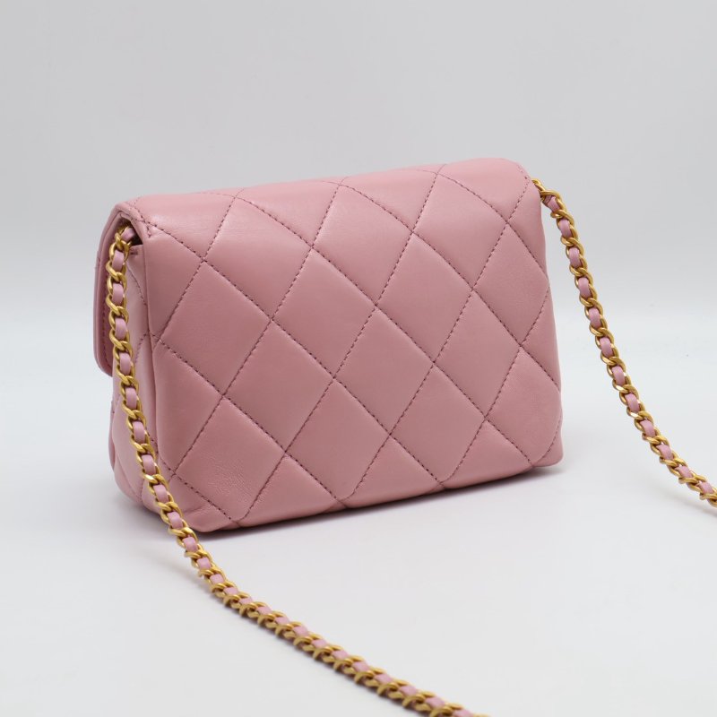 CHANEL 24A珍珠字母鍊方胖子 20 - 粉金-3