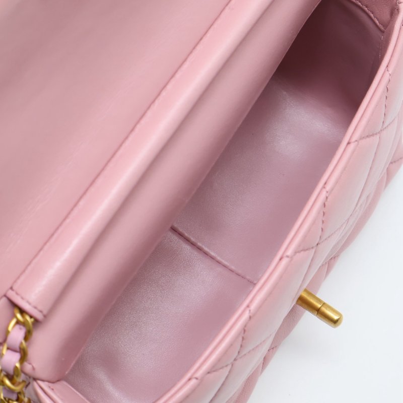 CHANEL 24A珍珠字母鍊方胖子 20 - 粉金-7