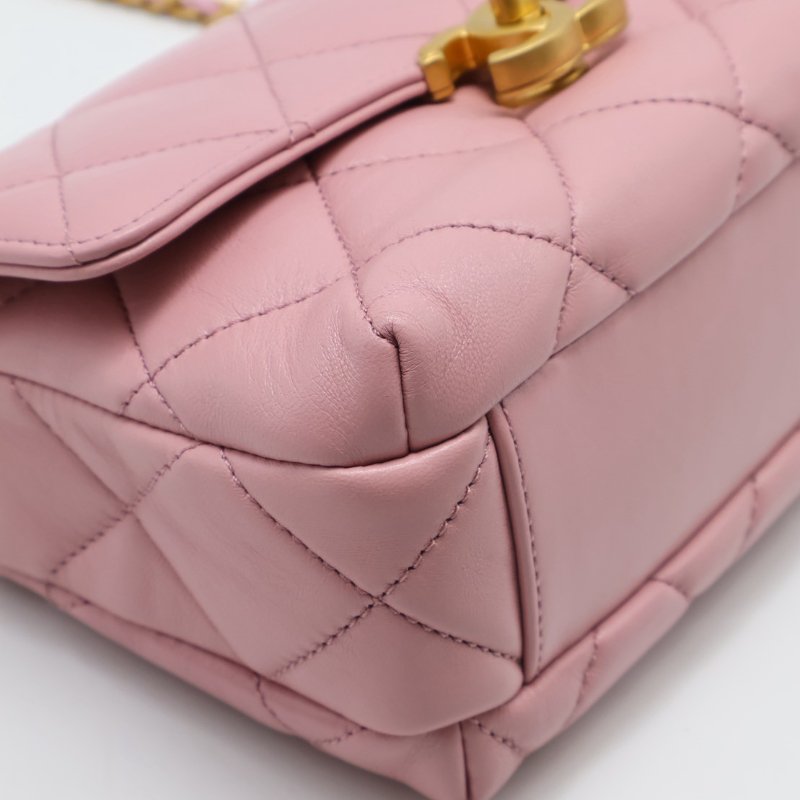 CHANEL 24A珍珠字母鍊方胖子 20 - 粉金-12