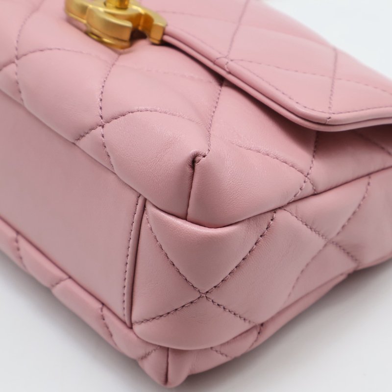 CHANEL 24A珍珠字母鍊方胖子 20 - 粉金-13