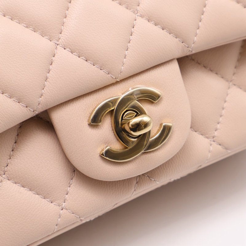 CHANEL 經典口蓋包Mini CF18 - 羊皮米金-14