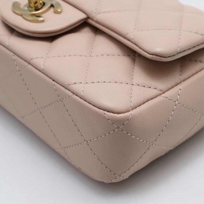 CHANEL 經典口蓋包Mini CF18 - 羊皮米金-16