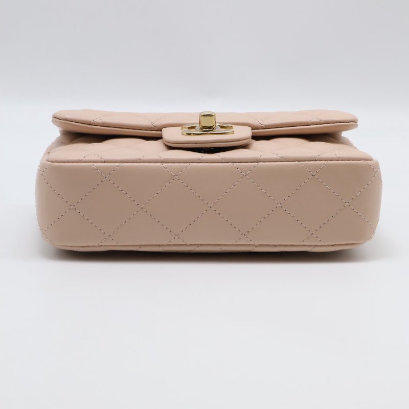 CHANEL 經典口蓋包Mini CF18 - 羊皮米金-17