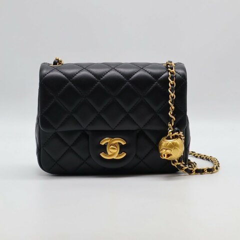 CHANEL 經典口蓋包方胖子 17 - 金球黑金
