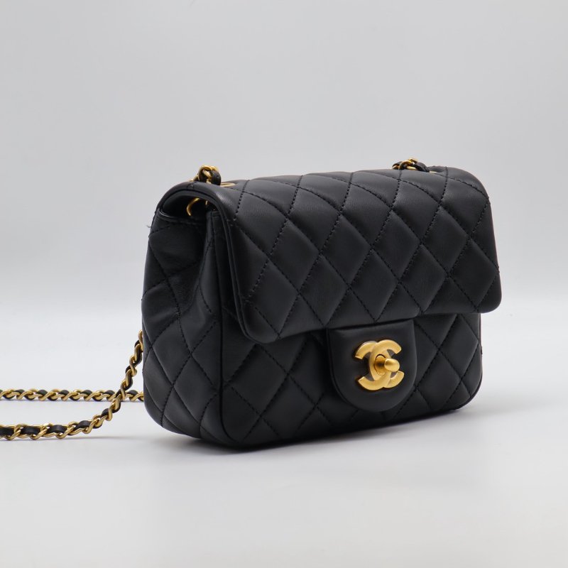 CHANEL 經典口蓋包方胖子 17 - 金球黑金-1