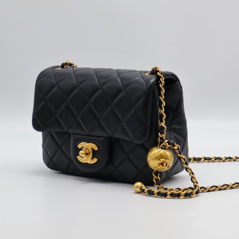 CHANEL 經典口蓋包方胖子 17 - 金球黑金-2