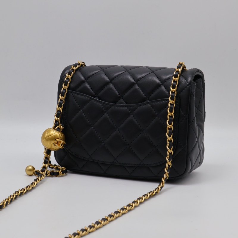 CHANEL 經典口蓋包方胖子 17 - 金球黑金-3