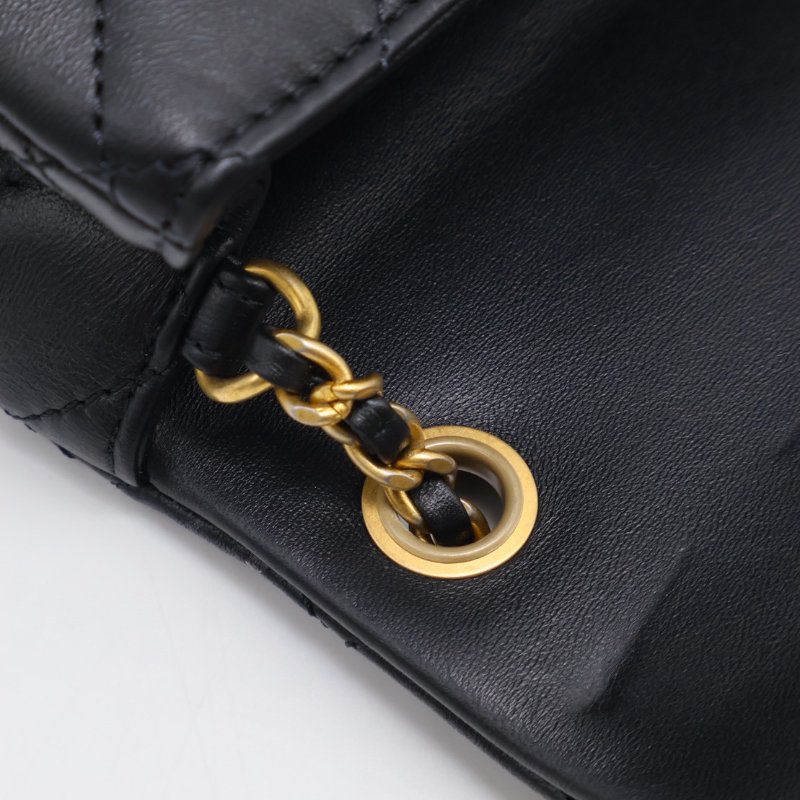 CHANEL 經典口蓋包方胖子 17 - 金球黑金-9