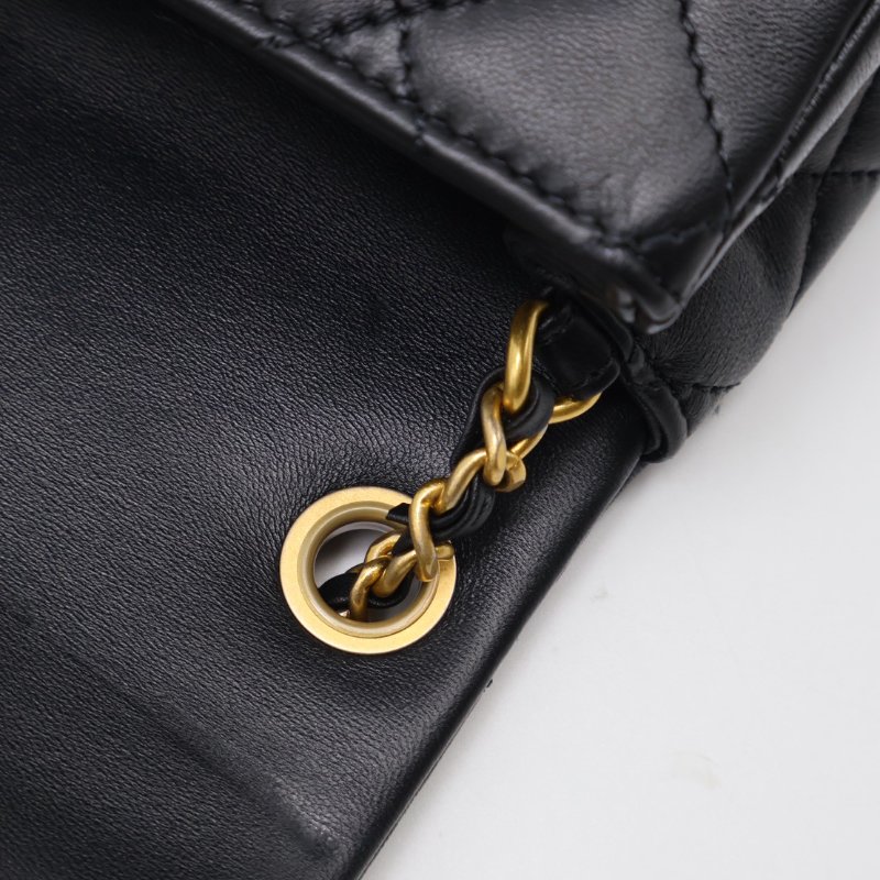 CHANEL 經典口蓋包方胖子 17 - 金球黑金-10