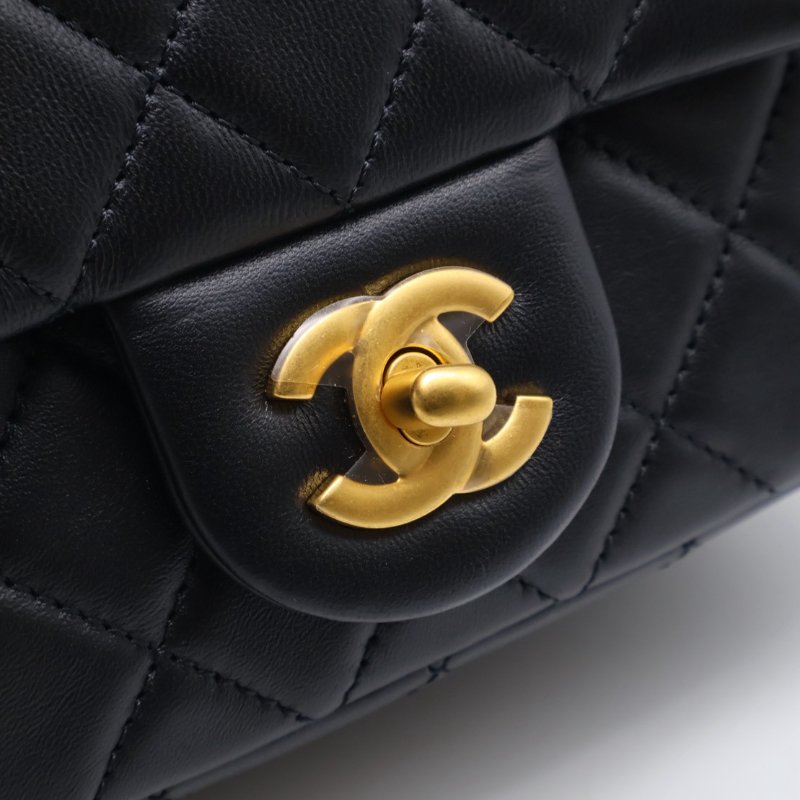CHANEL 經典口蓋包方胖子 17 - 金球黑金-14
