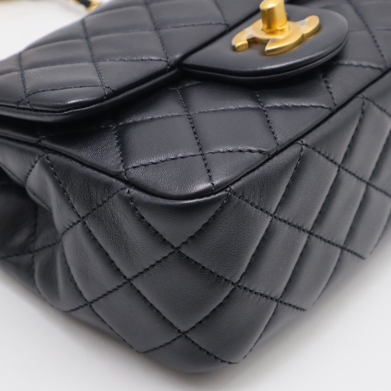 CHANEL 經典口蓋包方胖子 17 - 金球黑金-16