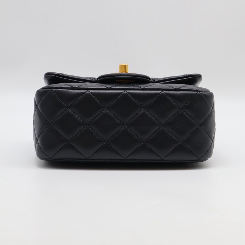 CHANEL 經典口蓋包方胖子 17 - 金球黑金-18