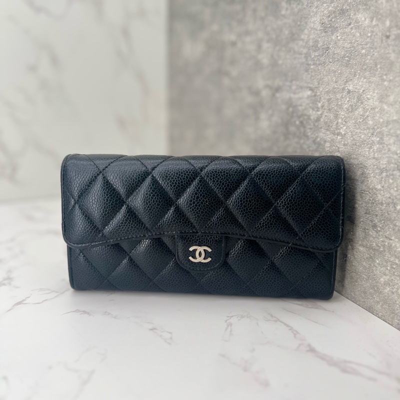 香緹國際精品 853 Chanel cf長夾 荔枝牛-0