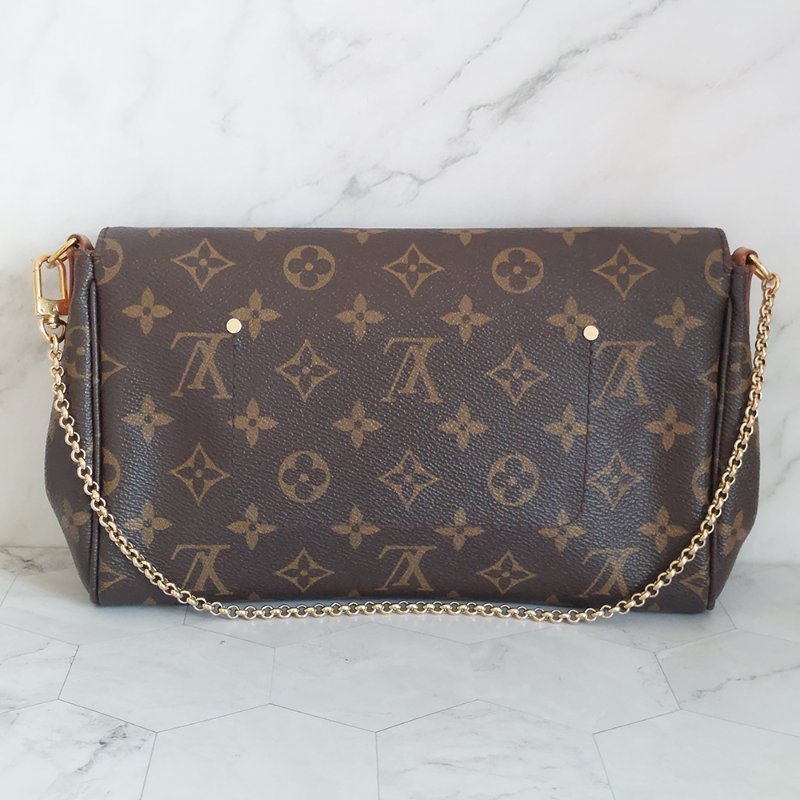 LV 經典老花M40718 🌈現品實拍 🌈 Favorite MM 經典花紋鍊條肩背包 斜背包~二手-15