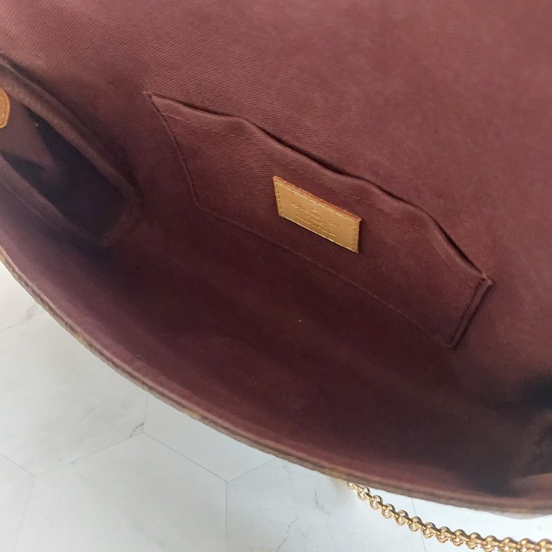 LV 經典老花M40718 🌈現品實拍 🌈 Favorite MM 經典花紋鍊條肩背包 斜背包~二手-31