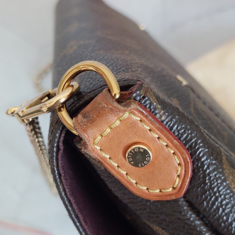 LV 經典老花M40718 🌈現品實拍 🌈 Favorite MM 經典花紋鍊條肩背包 斜背包~二手-42