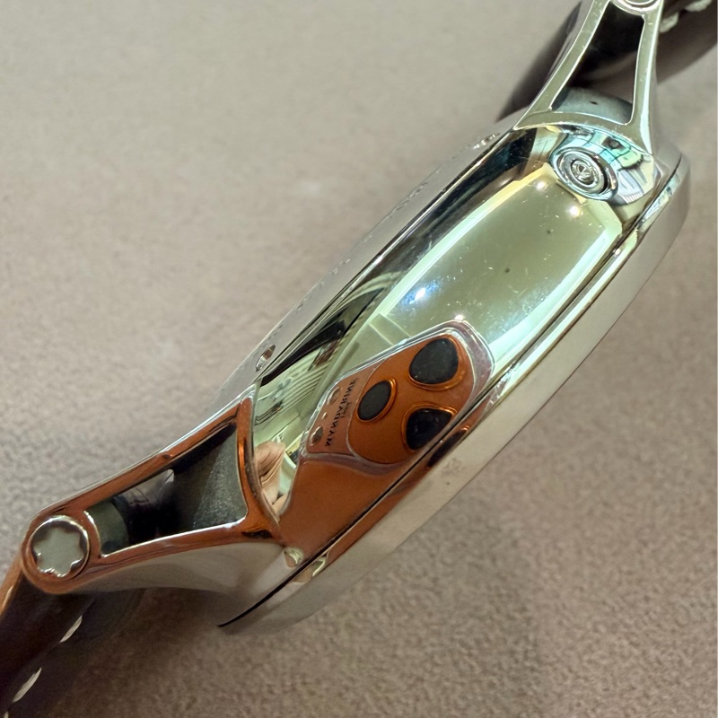 出價就賣｜真品 MONTBLANC 萬寶龍 7069 時間行者 淡香檳金色錶盤 罕見玫瑰金指針時標 計時自動上鍊 男士手錶-3