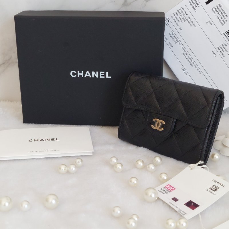 Chanel ~AP0220 🌈現貨實拍 🌈香奈兒雙層金扣~ 零錢卡包~~近新品(僅拍照)-45