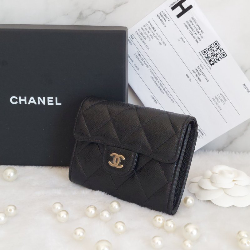 Chanel ~AP0220 🌈現貨實拍 🌈香奈兒雙層金扣~ 零錢卡包~~近新品(僅拍照)-48
