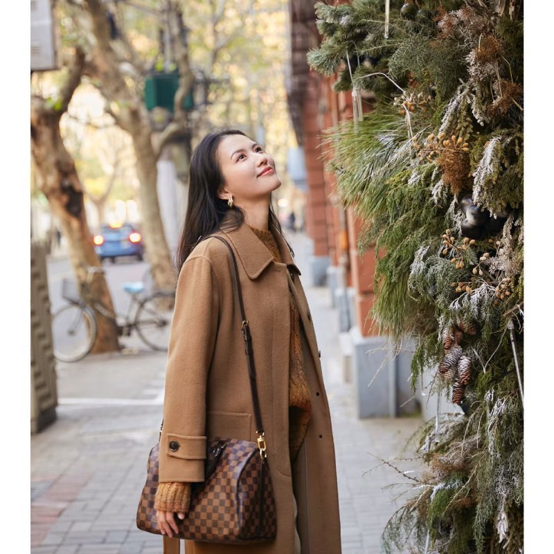 LV   N40590 格紋 🌈現貨實拍 🌈Speedy30cm 波士頓包 手提 肩背 斜背包~二手品(附LV原廠三段式背帶)-6