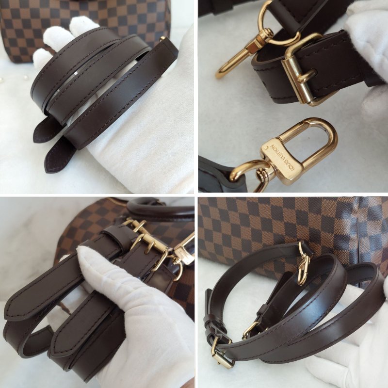 LV   N40590 格紋 🌈現貨實拍 🌈Speedy30cm 波士頓包 手提 肩背 斜背包~二手品(附LV原廠三段式背帶)-56