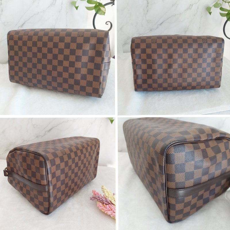 LV   N40590 格紋 🌈現貨實拍 🌈Speedy30cm 波士頓包 手提 肩背 斜背包~二手品(附LV原廠三段式背帶)-62