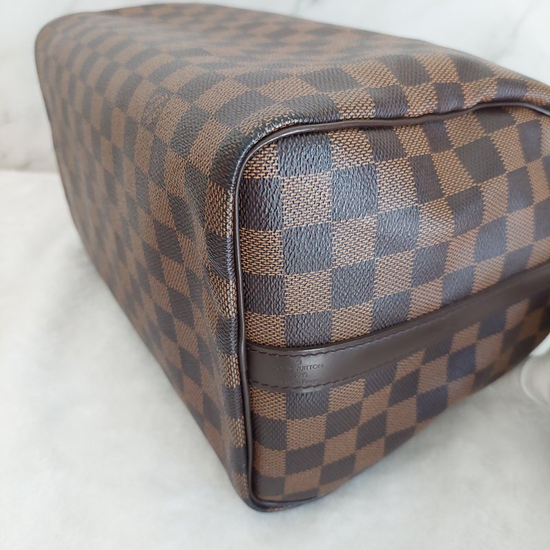 LV   N40590 格紋 🌈現貨實拍 🌈Speedy30cm 波士頓包 手提 肩背 斜背包~二手品(附LV原廠三段式背帶)-63