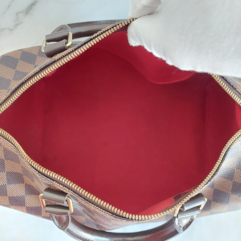 LV   N40590 格紋 🌈現貨實拍 🌈Speedy30cm 波士頓包 手提 肩背 斜背包~二手品(附LV原廠三段式背帶)-81